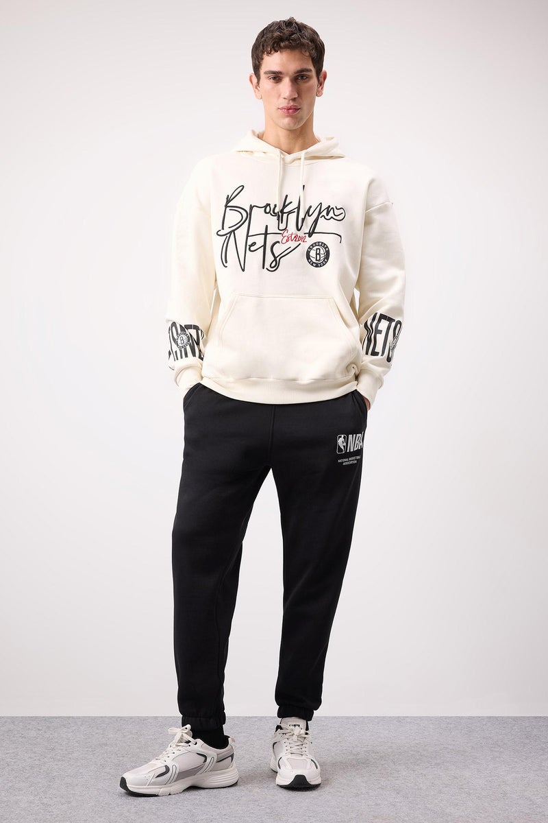 DeFacto Black Man DeFactoFit NBA Wordmark Sports Thick Jogger Sweatpants Casual - Image 3